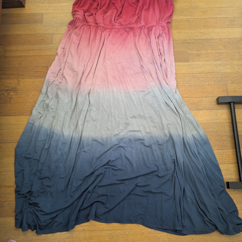 Ombre Maxi Dress in Pink and Blue